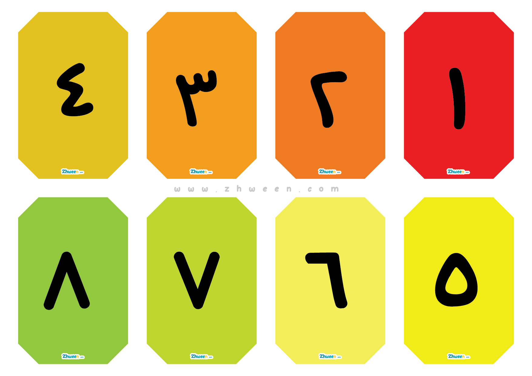 Colorful Numbers 1-50 Poster [Kurdish]