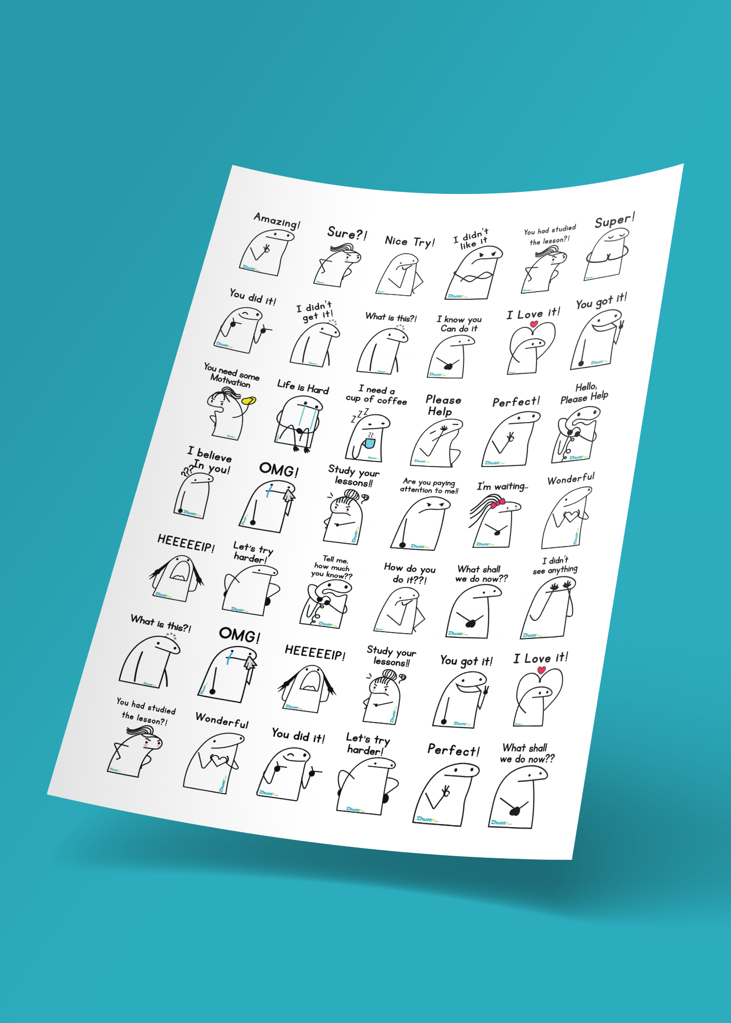 White character reward sticker [English]