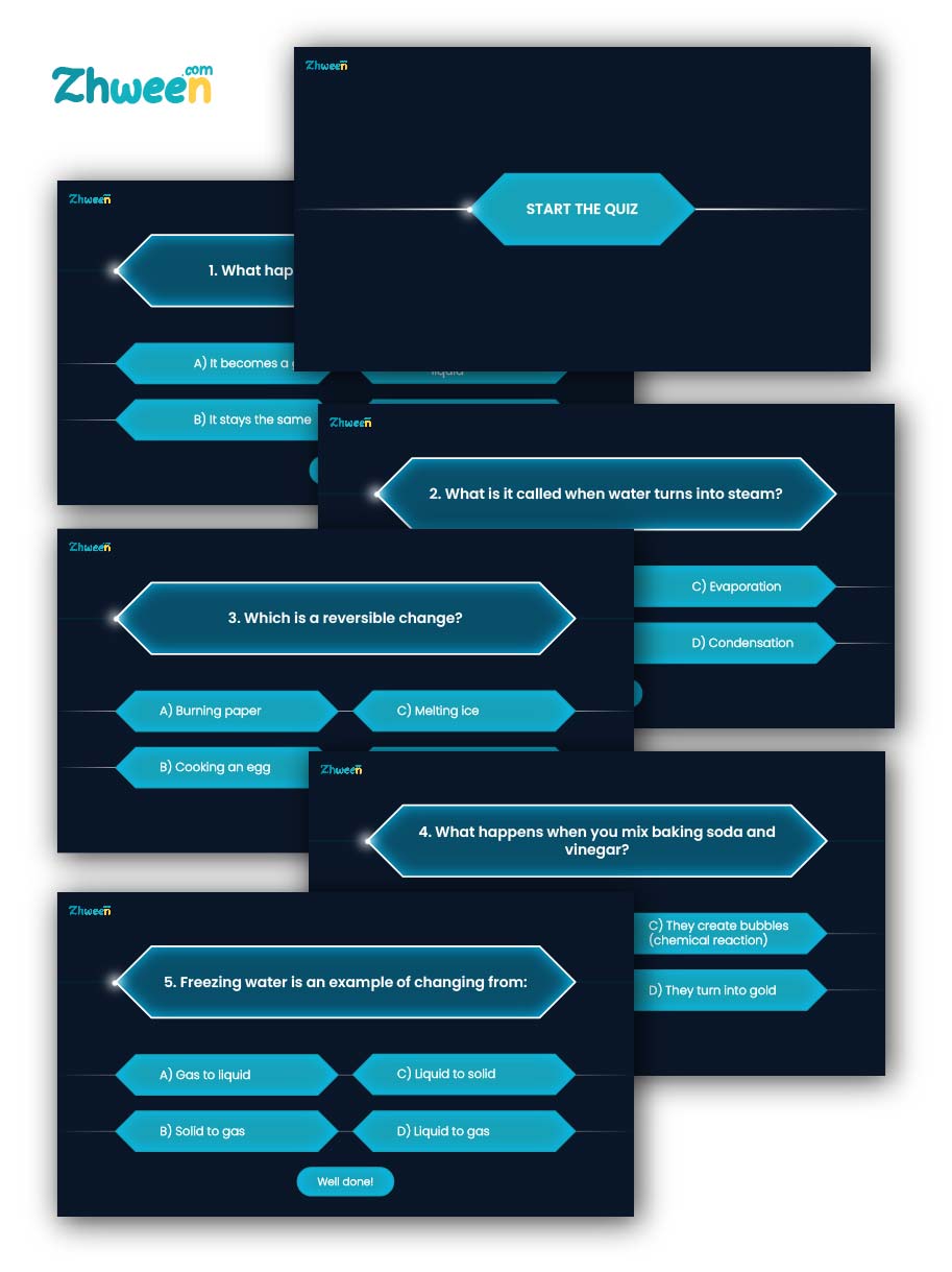 Changes in Matter Quiz – Interactive Classroom Game
