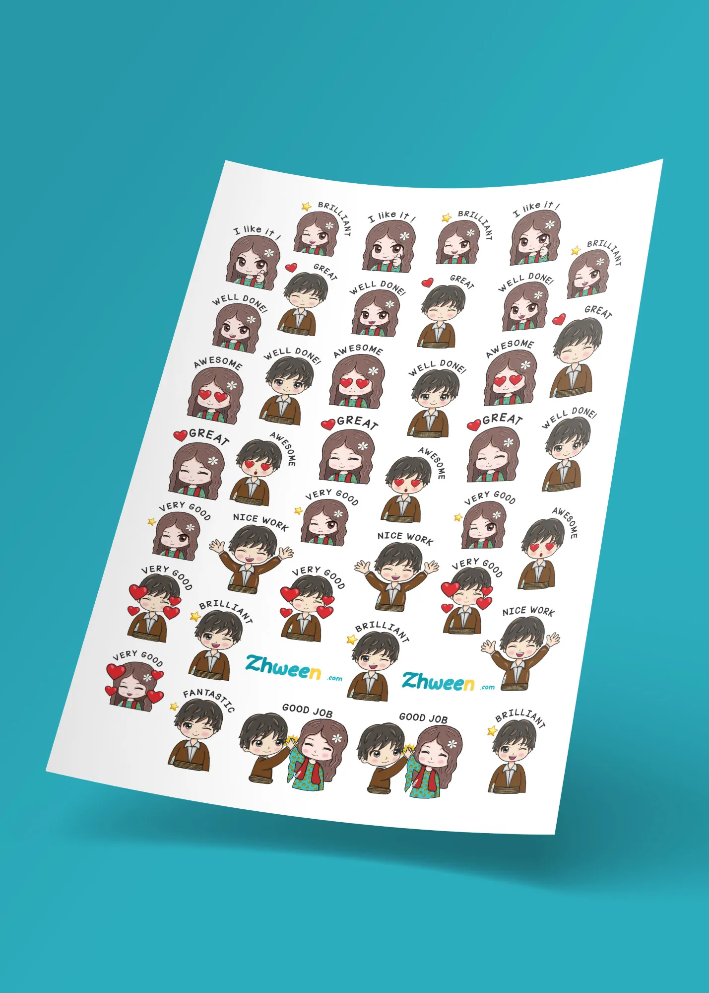 Zhween character reward sticker [English]