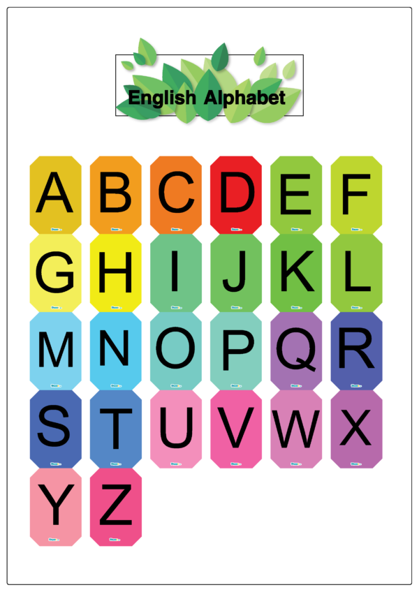 colorful poster English alphabets